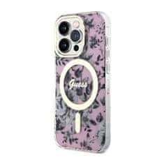 Guess Guess Flower MagSafe - ohišje za iPhone 14 Pro (roza)