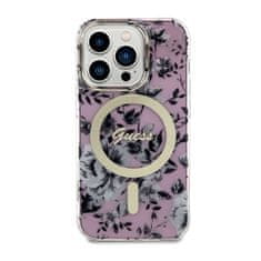 Guess Guess Flower MagSafe - ohišje za iPhone 14 Pro (roza)