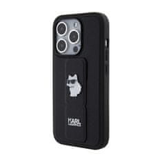 Karl Lagerfeld Karl Lagerfeld Gripstand Saffiano Choupette Pins - Ohišje za iPhone 15 Pro (črno)