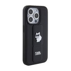 Karl Lagerfeld Karl Lagerfeld Gripstand Saffiano Choupette Pins - Ohišje za iPhone 15 Pro (črno)