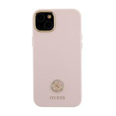 Guess Guess Silikonsko ohišje z logotipom Strass 4G - iPhone 15 (roza)