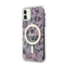 Guess Guess Flower MagSafe - ohišje za iPhone 11 (roza)