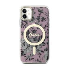 Guess Guess Flower MagSafe - ohišje za iPhone 11 (roza)