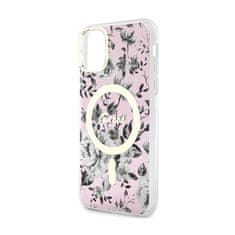 Guess Guess Flower MagSafe - ohišje za iPhone 11 (roza)