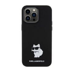 Karl Lagerfeld Karl Lagerfeld Silikonski kovinski zatič Choupette - Ohišje za iPhone 15 Pro Max (črno)