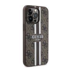 Guess Ohišje Guess 4G MagSafe s potiskanimi črtami za iPhone 13 Pro (rjavo)