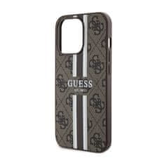 Guess Ohišje Guess 4G MagSafe s potiskanimi črtami za iPhone 13 Pro (rjavo)