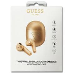 Guess Logotip trikotnika Guess - slušalke TWS + priklopna postaja (zlato)