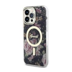 Guess Guess Flower MagSafe - Ohišje za iPhone 14 Pro Max (črno)