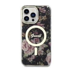 Guess Guess Flower MagSafe - Ohišje za iPhone 14 Pro Max (črno)