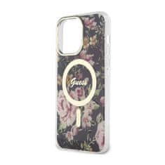 Guess Guess Flower MagSafe - Ohišje za iPhone 14 Pro Max (črno)