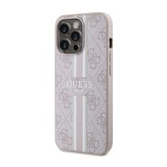 Guess Ohišje Guess 4G MagSafe s potiskanimi črtami za iPhone 13 Pro (roza)