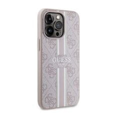 Guess Ohišje Guess 4G MagSafe s potiskanimi črtami za iPhone 13 Pro (roza)