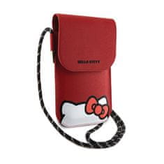 HELLO KITTY Hello Kitty Usnje, ki skriva Kitty Cord - Crossbody torbica za telefon (rdeča)