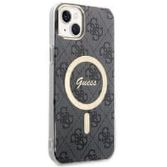 Guess Guess Bundle Pack MagSafe 4G - MagSafe ohišje za iPhone 14 Plus + komplet polnilnika (črno/zlato)