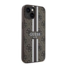 Guess Guess 4G Printed Stripes MagSafe - Ohišje za iPhone 14 (rjavo)