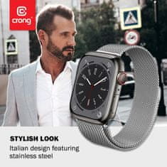 Crong Crong Milano Steel - Trak iz nerjavečega jekla za Apple Watch 42/44/45/49 mm (srebrn)