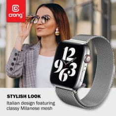 Crong Crong Milano Steel - Trak iz nerjavečega jekla za Apple Watch 38/40/41 mm (srebrn)