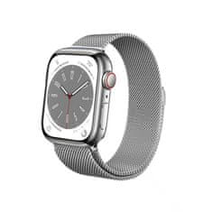 Crong Crong Milano Steel - Trak iz nerjavečega jekla za Apple Watch 42/44/45/49 mm (srebrn)