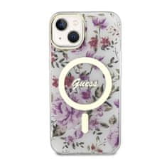 Guess Guess Flower MagSafe - ohišje za iPhone 14 (prozorno)