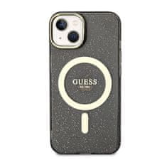 Guess Ohišje Guess Glitter Gold MagSafe - iPhone 14 (črno)