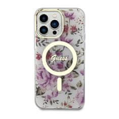 Guess Guess Flower MagSafe - ohišje za iPhone 14 Pro Max (prozorno)