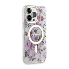 Guess Guess Flower MagSafe - ohišje za iPhone 14 Pro Max (prozorno)