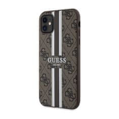 Guess Guess 4G Printed Stripes MagSafe - etui za iPhone 11 (rjav)