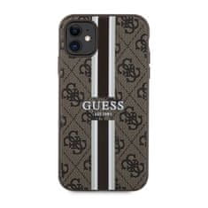 Guess Guess 4G Printed Stripes MagSafe - etui za iPhone 11 (rjav)