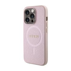 Guess Guess Saffiano MagSafe - Ohišje za iPhone 15 Pro Max (roza)