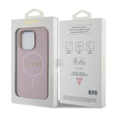 Guess Guess Saffiano MagSafe - Ohišje za iPhone 15 Pro Max (roza)