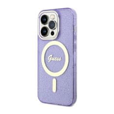 Guess Ohišje Guess MagSafe z bleščicami - iPhone 14 Pro (vijolično)