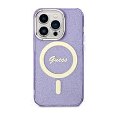 Guess Ohišje Guess MagSafe z bleščicami - iPhone 14 Pro (vijolično)