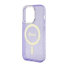 Guess Ohišje Guess MagSafe z bleščicami - iPhone 14 Pro (vijolično)