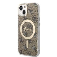 Guess Guess Bundle Pack MagSafe 4G - MagSafe etui za iPhone 14 Plus + komplet polnilnika (rjava/zlata)