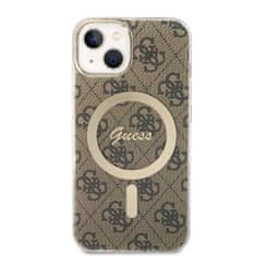 Guess Guess Bundle Pack MagSafe 4G - MagSafe etui za iPhone 14 Plus + komplet polnilnika (rjava/zlata)