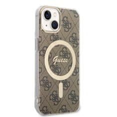 Guess Guess Bundle Pack MagSafe 4G - MagSafe etui za iPhone 14 Plus + komplet polnilnika (rjava/zlata)