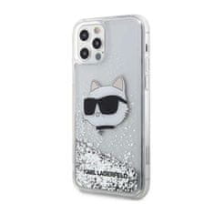 Karl Lagerfeld Karl Lagerfeld Liquid Glitter NFT Choupette Head - ohišje za iPhone 12 / iPhone 12 Pro (srebrno)