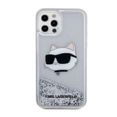 Karl Lagerfeld Karl Lagerfeld Liquid Glitter NFT Choupette Head - ohišje za iPhone 12 / iPhone 12 Pro (srebrno)