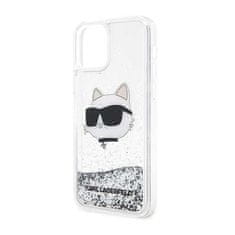 Karl Lagerfeld Karl Lagerfeld Liquid Glitter NFT Choupette Head - ohišje za iPhone 12 / iPhone 12 Pro (srebrno)