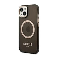 Guess Ohišje Guess Gold Outline Translucent MagSafe - iPhone 14 Plus (črno)