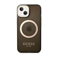 Guess Ohišje Guess Gold Outline Translucent MagSafe - iPhone 14 Plus (črno)