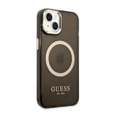 Guess Ohišje Guess Gold Outline Translucent MagSafe - iPhone 14 Plus (črno)