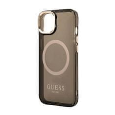 Guess Ohišje Guess Gold Outline Translucent MagSafe - iPhone 14 Plus (črno)