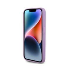 Guess Guess usnje 4G z žigom - Ohišje za iPhone 15 Pro (vijolično)