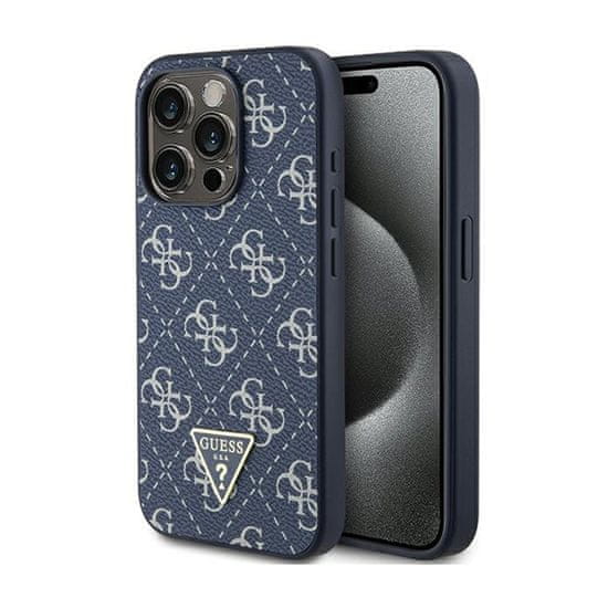 Guess Guess 4G Triangle Metal Logo - Ohišje za iPhone 15 Pro (modro)