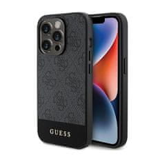 Guess Guess 4G Bottom Stripe Metal Logo Collection - Ohišje za iPhone 15 Pro (sivo)