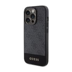 Guess Guess 4G Bottom Stripe Metal Logo Collection - Ohišje za iPhone 15 Pro (sivo)