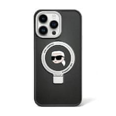 Karl Lagerfeld Karl Lagerfeld Obročno stojalo Karl Head MagSafe - ohišje za iPhone 15 Pro (črno)