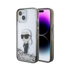 Karl Lagerfeld Karl Lagerfeld Liquid Glitter Iconic - ohišje za iPhone 15 (prozorno)